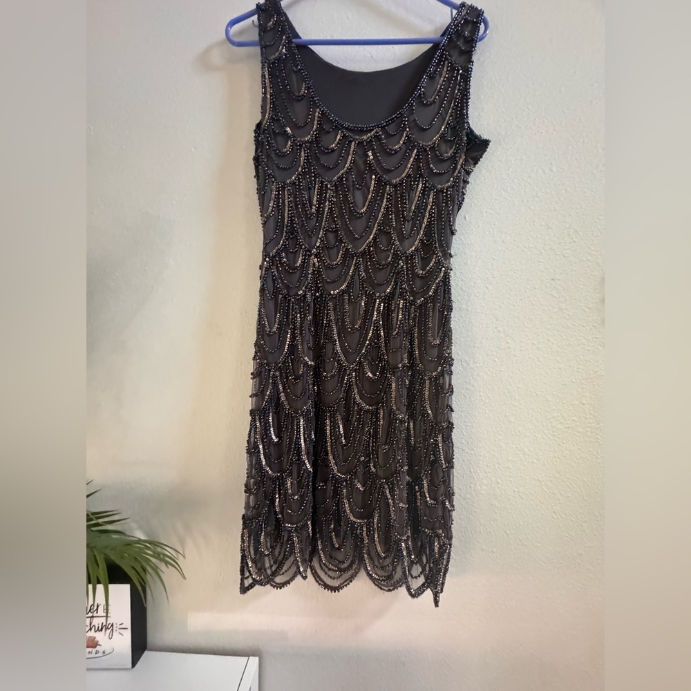 Vintage flapper style beaded sparkly new years dress